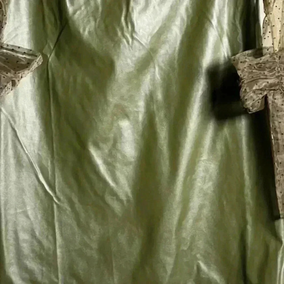 Chic Faux Leather-Inspired Sheer Green Dress (Size Small) - Picture 8 of 14